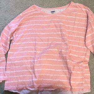 Pink and white stripe long sleeve tee! No flaws!